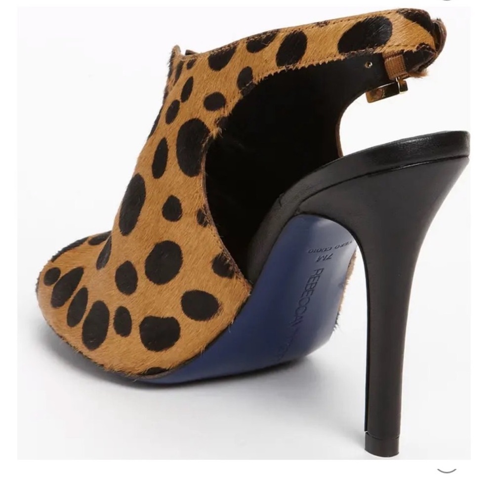 Rebecca Minkoff Leopard Calf Hair Heels Size 6 1/2 M - Picture 3 of 8